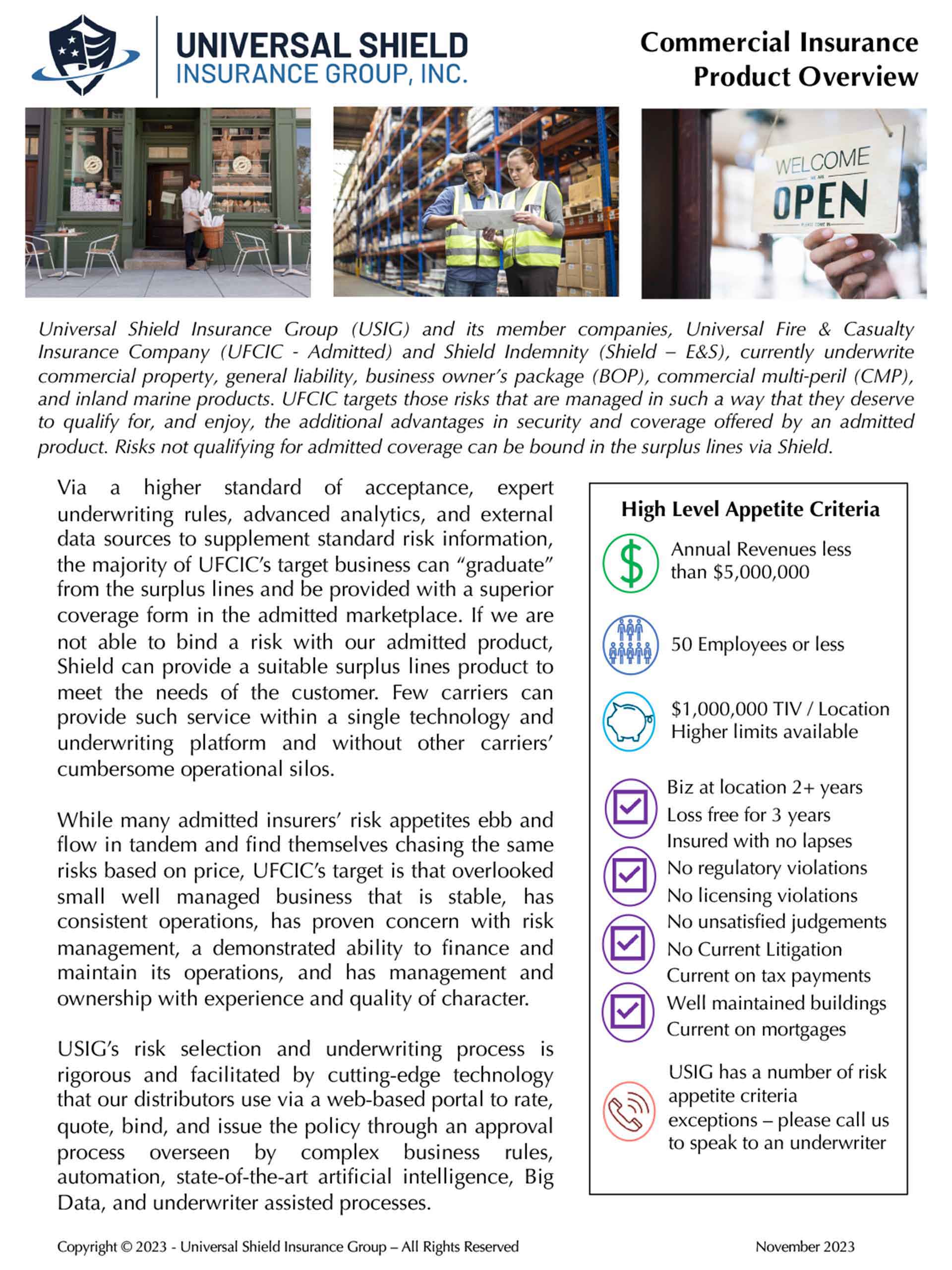 <strong>UFCIC Commercial Insurance Product Overview Flyer</strong>